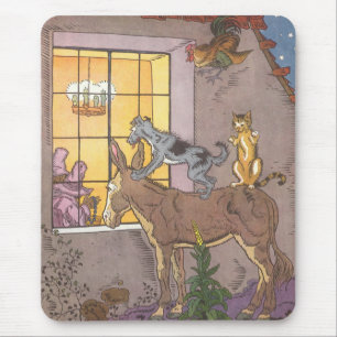 Vintage Fairy Tale, Bremen Town Musicians, Hauman Mouse Pad