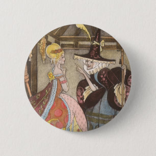 Vintage Fairy Tale, Cinderella and Fairy Godmother 6 Cm Round Badge
