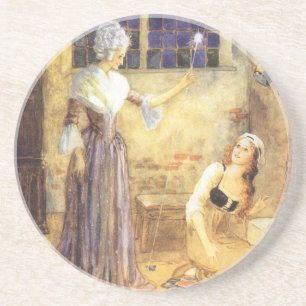 Vintage Fairy Tale, Cinderella and Fairy Godmother Coaster