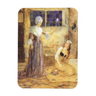Vintage Fairy Tale, Cinderella and Fairy Godmother Magnet