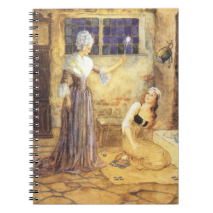 Vintage Fairy Tale, Cinderella and Fairy Godmother Spiral Notebook