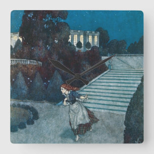 Vintage Fairy Tale, Cinderella by Edmund Dulac Square Wall Clock