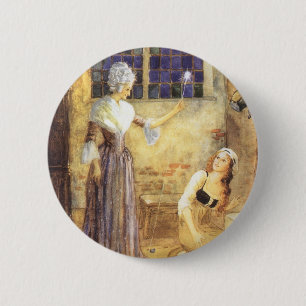 Vintage Fairy Tale Cinderella with Fairy Godmother 6 Cm Round Badge