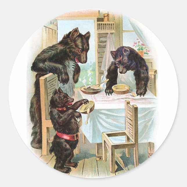 Vintage Fairy Tale Classic 3 Bears Sticker (Front)