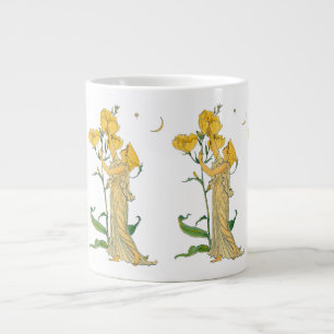 Vintage Fairy Tale, Evening Primrose, Walter Crane Large Coffee Mug