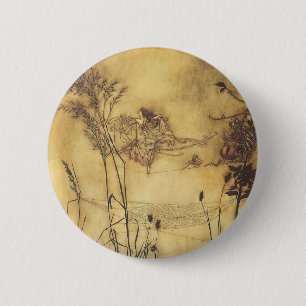 Vintage Fairy Tale, Fairy's Tightrope by Rackham 6 Cm Round Badge