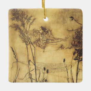 Vintage Fairy Tale, Fairy's Tightrope by Rackham Ceramic Tree Decoration