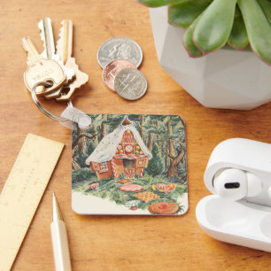 Vintage Fairy Tale, Hansel and Gretel Candy House Key Ring