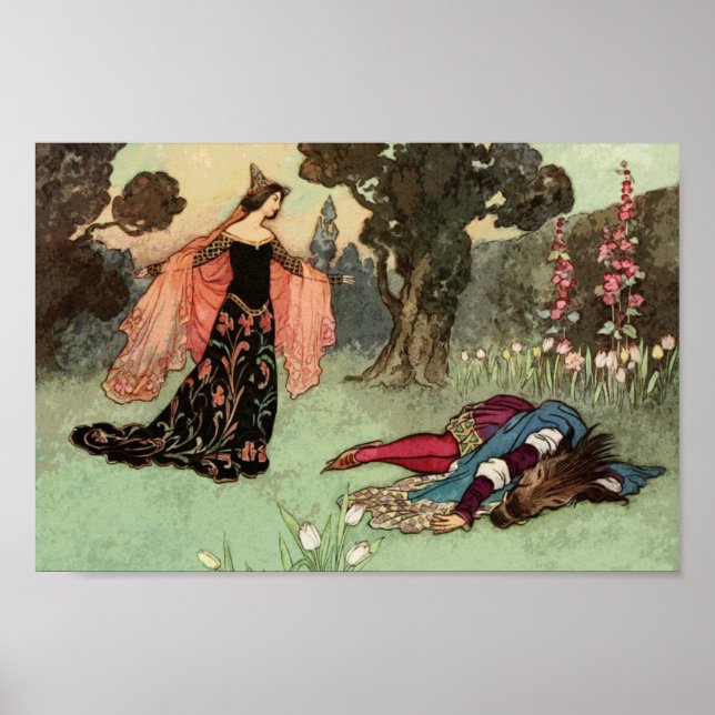 Vintage Fairy Tale Illustration Poster (Front)