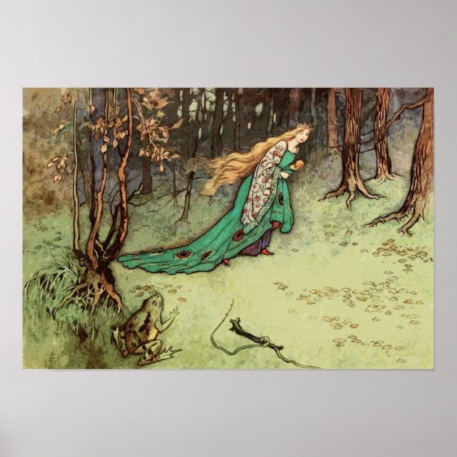 Vintage Fairy Tale Illustration Poster (Front)