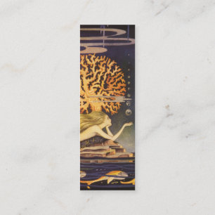 Vintage Fairy Tale, Little Mermaid in Ocean Coral Calling Card