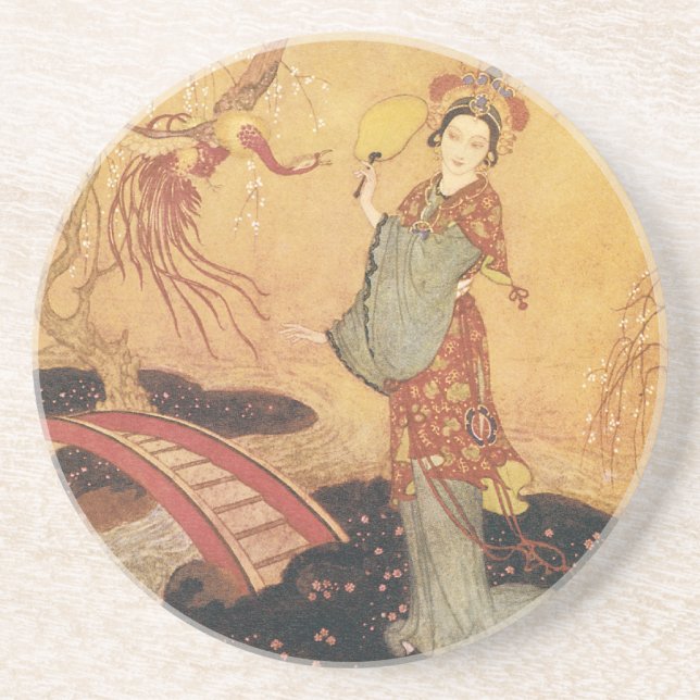 Vintage Fairy Tale Princess Badoura, Edmund Dulac Coaster (Front)