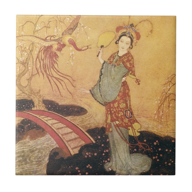 Vintage Fairy Tale Princess Badoura, Edmund Dulac Tile (Front)