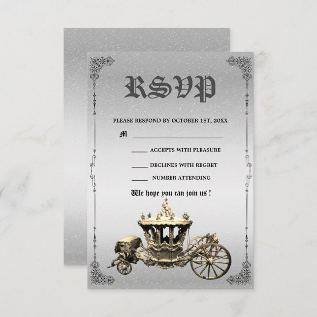Vintage Fairy tale Storybook Wedding   RSVP Card (Front/Back)