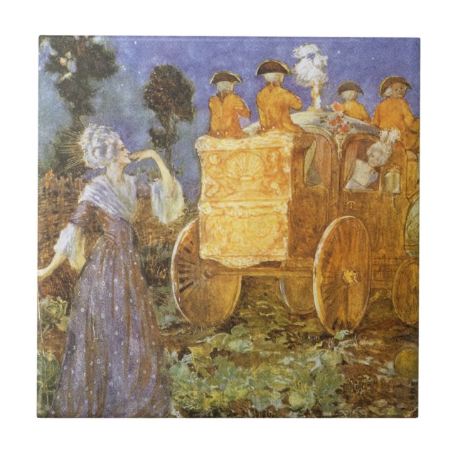Vintage Fairy Tales Cinderella and Fairy Godmother Tile (Front)