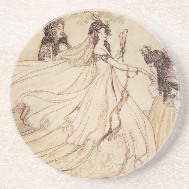 Vintage Fairy Tales, Cinderella by Arthur Rackham Coaster (Front)