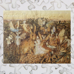 Vintage Fairy Tales, Rabbit Among the Fairies Jigsaw Puzzle