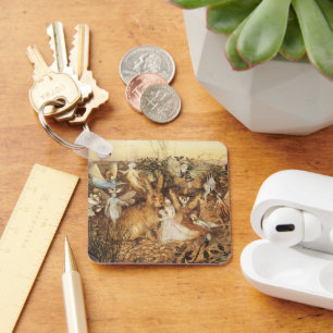 Vintage Fairy Tales, Rabbit Among the Fairies Key Ring