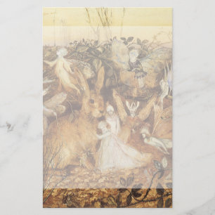 Vintage Fairy Tales, Rabbit Among the Fairies Stationery