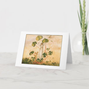 Vintage - Fairy with Shamrocks, Card