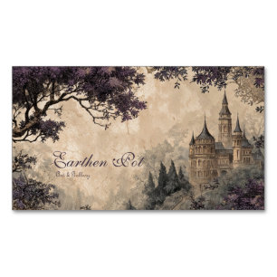 Vintage Fairytale Enchanted Castle Magnetic Business Card
