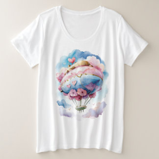 Vintage Fairytale Hot Air Balloon Plus Size T-Shirt