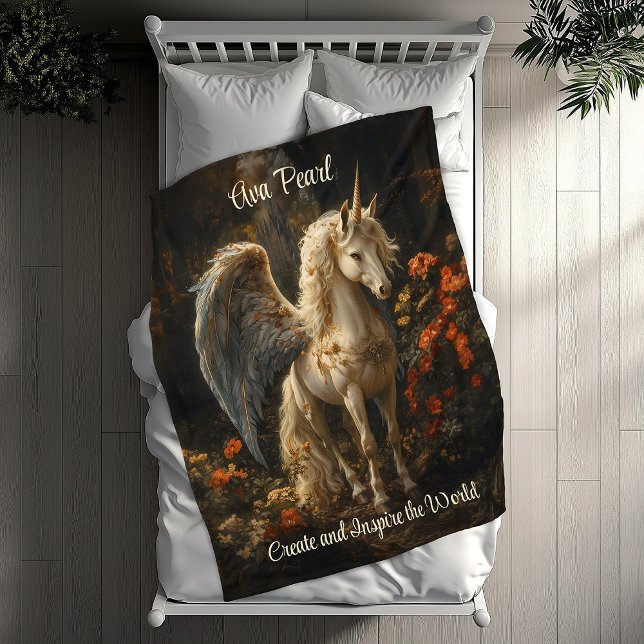 Vintage Fairytale Unicorn Fleece Blanket (Creator Uploaded)