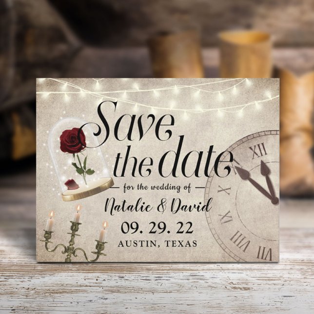 Vintage Fairytale Wedding Save the Date  Announcement Postcard (Creator Uploaded)