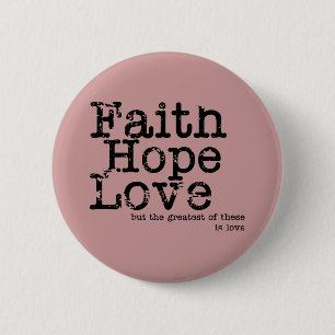Vintage Faith Hope Love Button