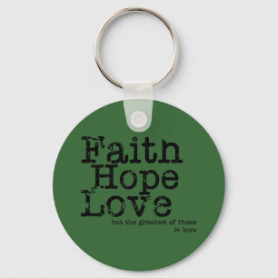 Vintage Faith Hope Love Keychain