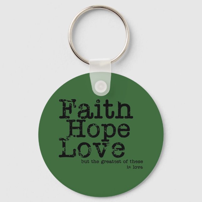Vintage Faith Hope Love Keychain (Front)