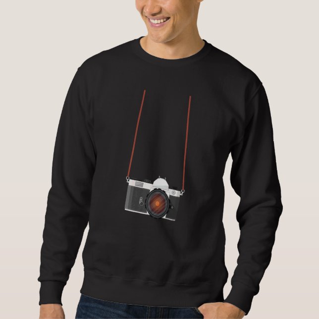 Vintage Fake Tourist Camera Holiday Vacation Photo Sweatshirt (Front)