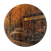 Vintage Fall/Autumn bookstore & car