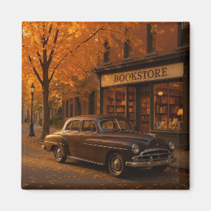Vintage Fall/Autumn bookstore & car Magnet