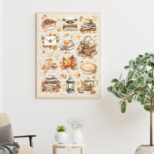 Vintage Fall Autumn Favorite Antique Aesthetic Poster
