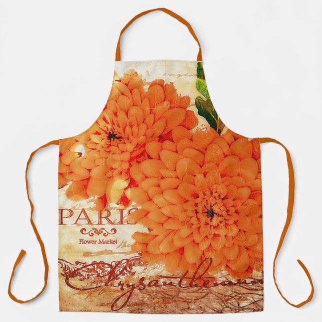 Vintage Fall chrysanthemums  Apron (Front)