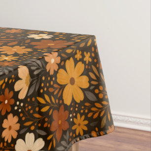 Vintage Fall Floral Pattern – Autumn Flowers Tablecloth