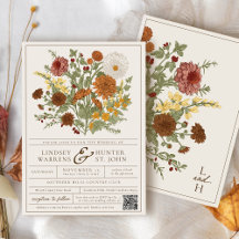 Vintage Fall Floral Romantic Garden Autumn Wedding