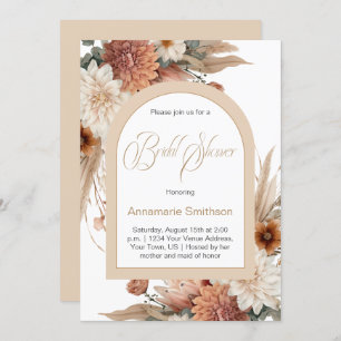 Vintage Fall Flowers Arch Bridal Shower Invitation