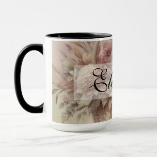 Vintage Fall flowers pastel watercolor painting Mug