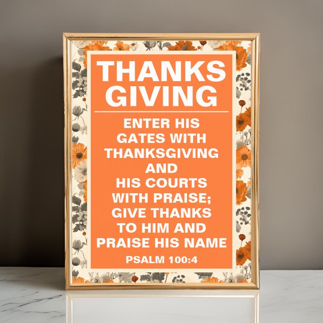 Vintage Fall Flowers Thanksgiving Wall Art Print (Creator Uploaded)