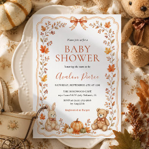 Vintage Fall Heirloom Nursery Baby Shower Invitation