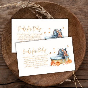 Vintage Fall Pumpkin Crib Books For Baby Shower Enclosure Card