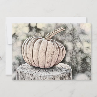 Vintage Fall pumpkins fall colours watercolor  Invitation