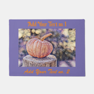 Vintage Fall pumpkins fall colours watercolor Thr Doormat