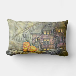 Vintage Fall pumpkins fall colours watercolor  Thr Lumbar Cushion