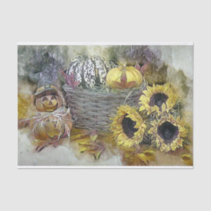 Vintage Fall pumpkins fall colours watercolor Thr Tissue Paper