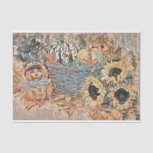 Vintage Fall pumpkins fall colours watercolor Tis Tissue Paper