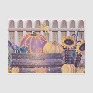 Vintage Fall pumpkins fall colours watercolor Tissue Paper