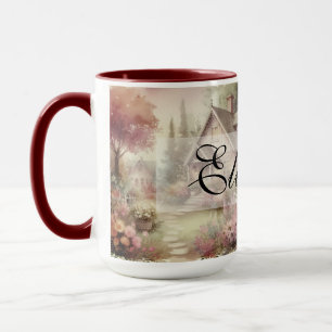 Vintage Fall Scenery cottage garden leaves floral Mug